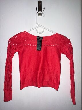 Bebe Long-Sleeve Knit Top - M/L